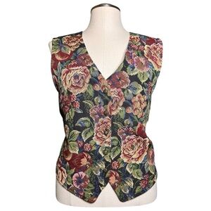 Bobbie Brooks Floral Tapestry Vest - Multicolor